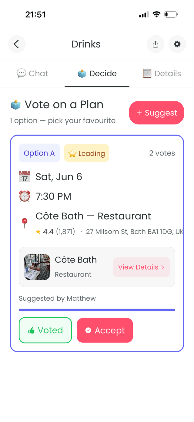 Suggest and vote on plans in Qoowe